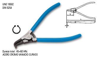 Alicate Seeger exterior curvo 10 a 25 mm 204831 - Haga click en la imagen para cerrar