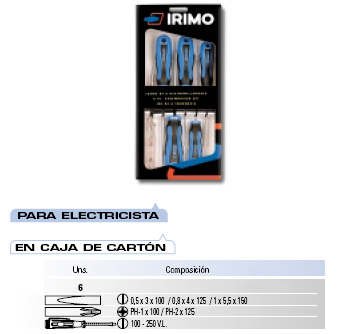 Estuche Destornilladores Electricista 6 piezas 2046255 - Haga click en la imagen para cerrar