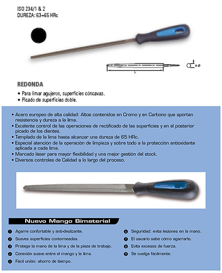Lima redonda de 6" con mango 204583 - Haga click en la imagen para cerrar