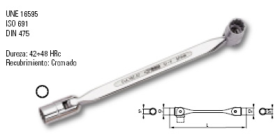 LLave vaso articulada 10 mm - 11 mm 206606 - Haga click en la imagen para cerrar