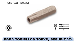 Punta Torx Inviolable T-10x25 mm hexágono de 1/4" 205602 - Haga click en la imagen para cerrar